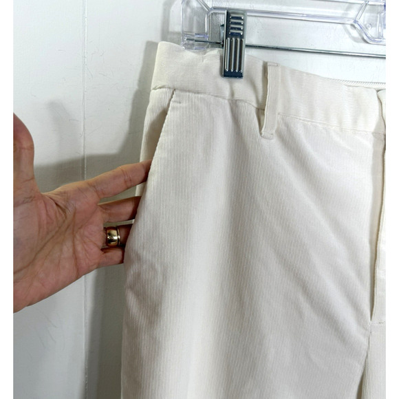Banana Republic Wide Leg Crop Corduroy Pants Size 10R Ivory Stretch New - Read - Picture 8 of 16